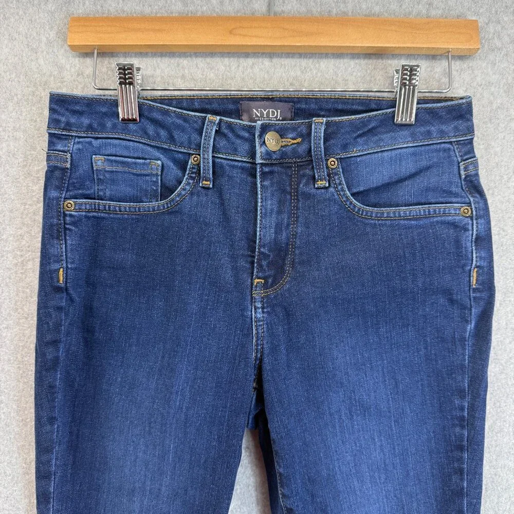 NYDJ Not Your Daughters Jeans Ami‎ Skinny Dark Wash Floral Leg Denim Lift Size 2